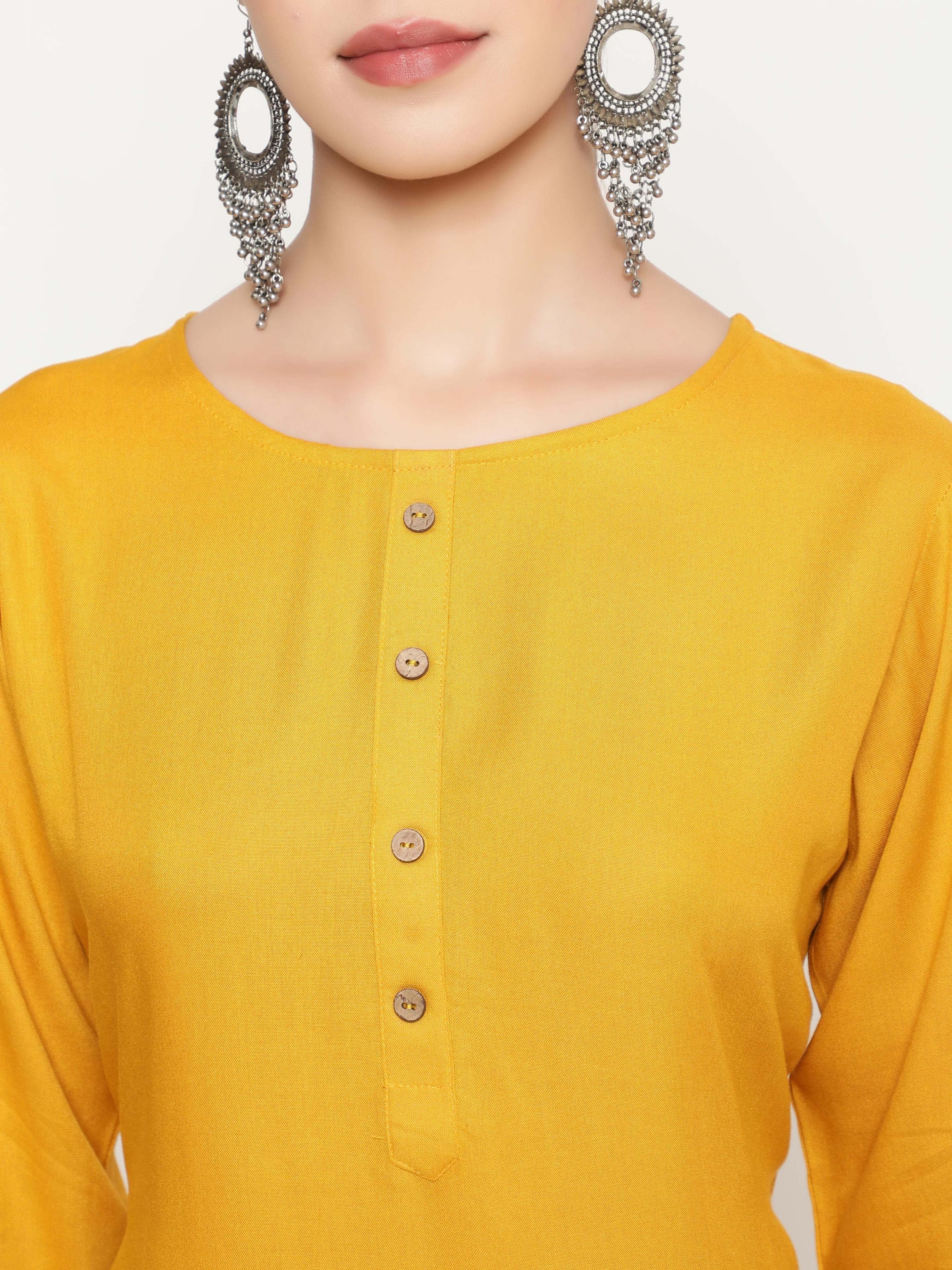 Solid Yellow Kurta