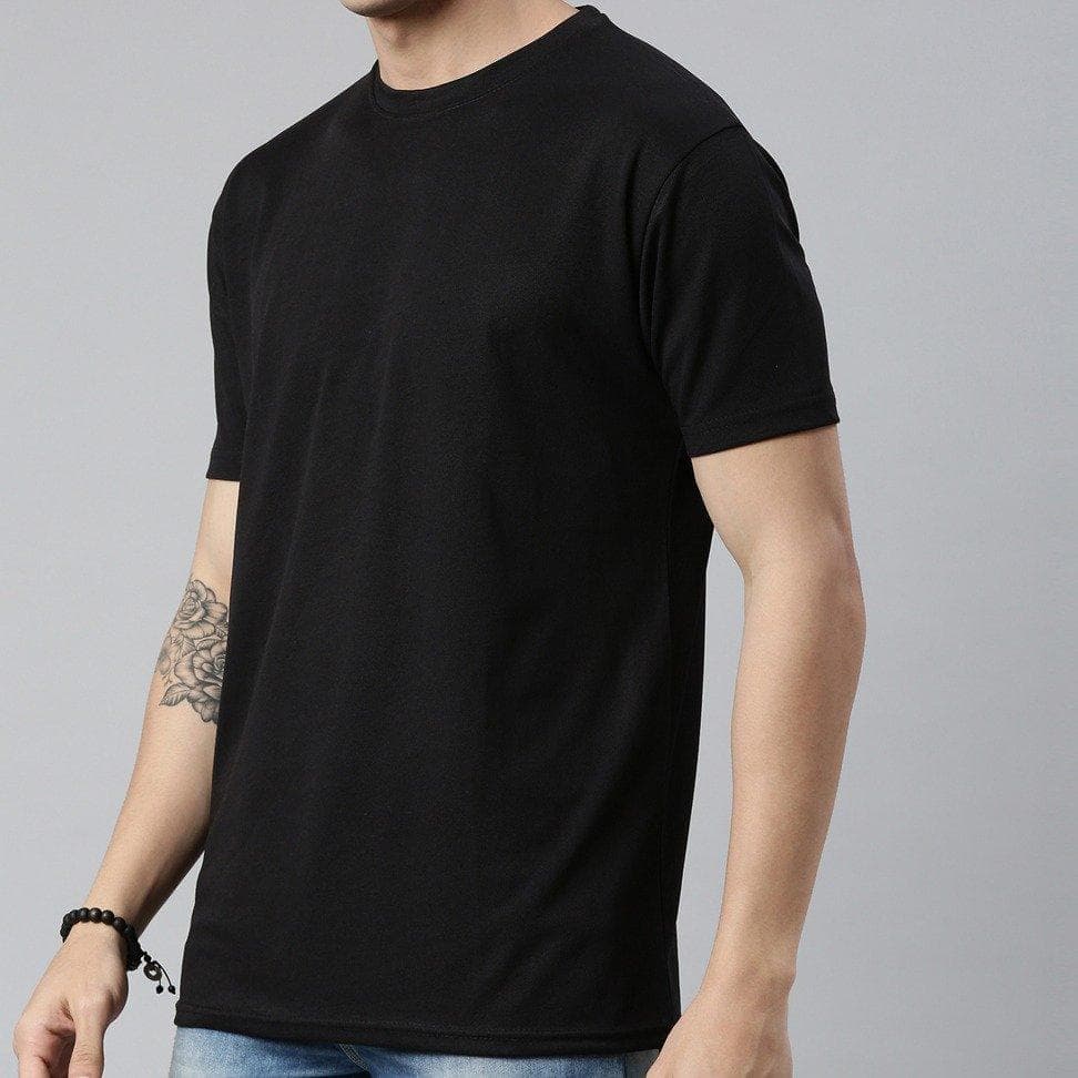 Round Neck T- Shirt-BLA